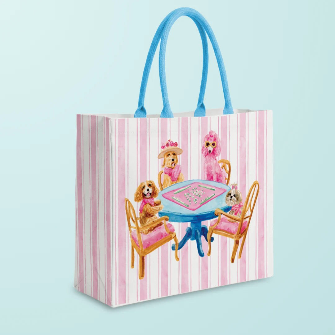 Taylor Paladino Dogs Playing Mahjong Tote Bag Regular price