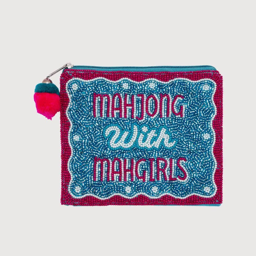 Mahjong with Mahgirls Beaded Coin Purse