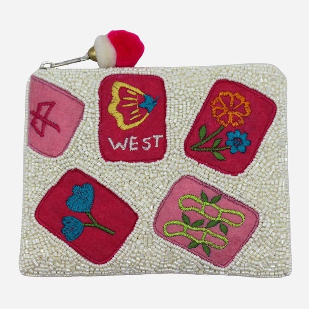 LA Chic Mahjong Coin Pouch Beaded