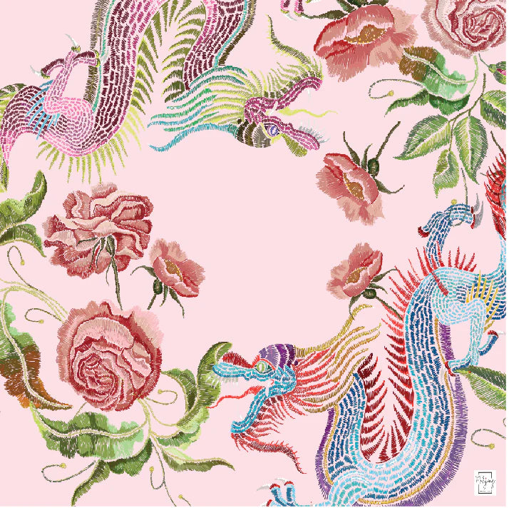 Bespoke Mat - Year of the dragon pink blush
