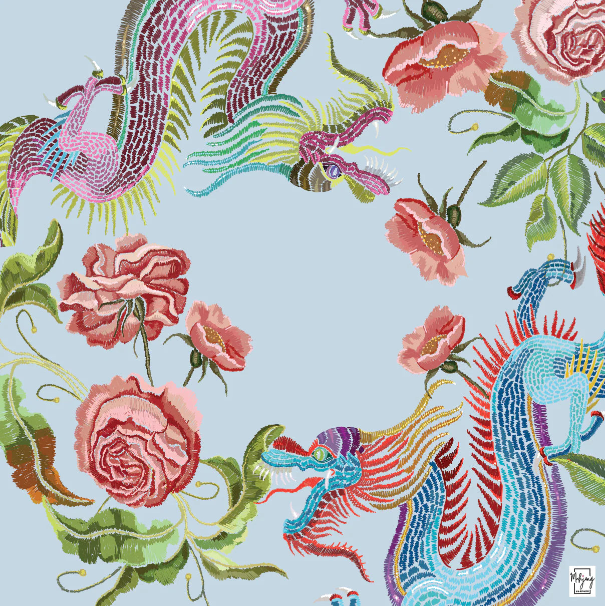 Bespoke Mat - Year of the dragon blue