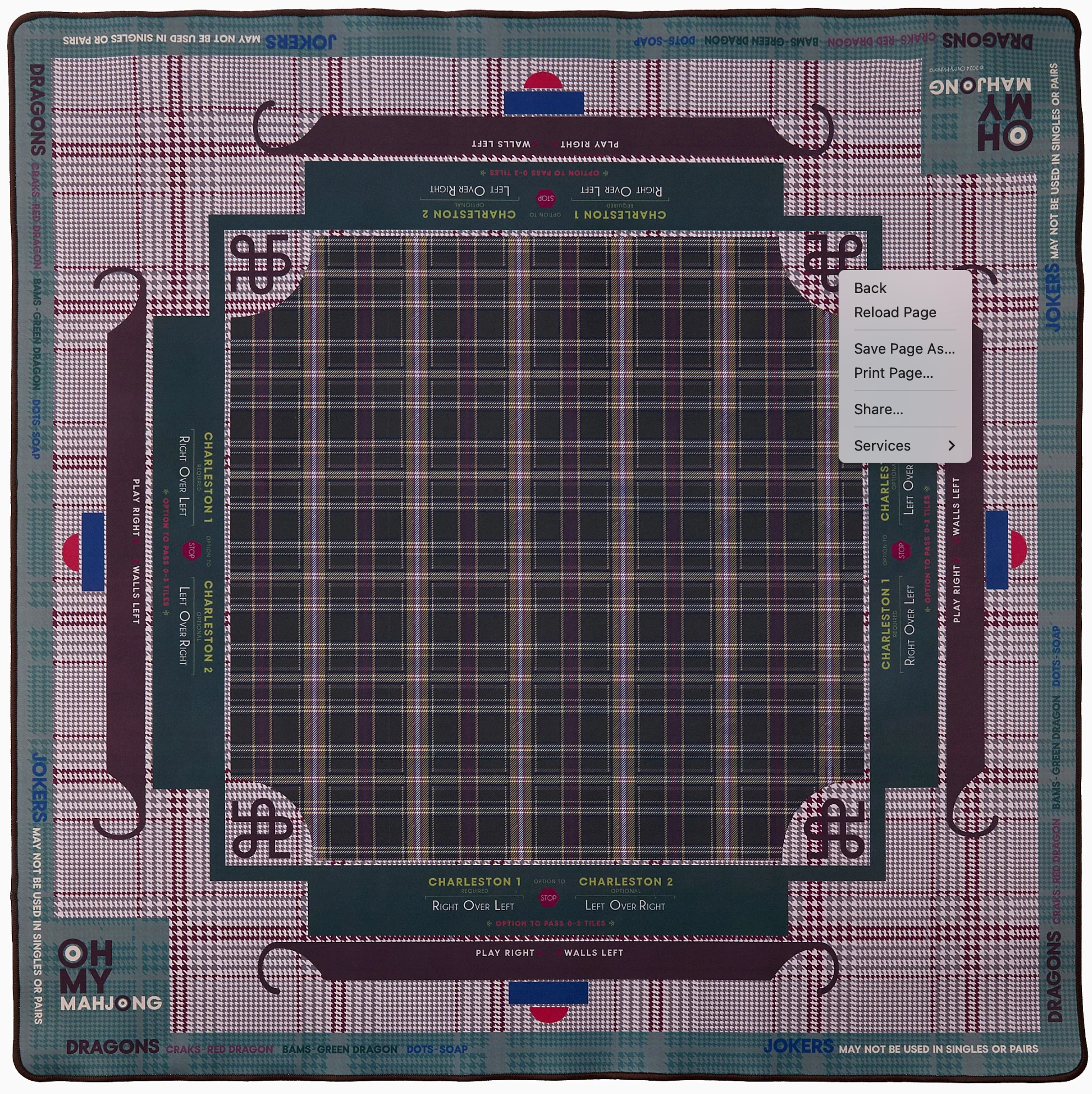 Oh My Mahjong Dapper Mat