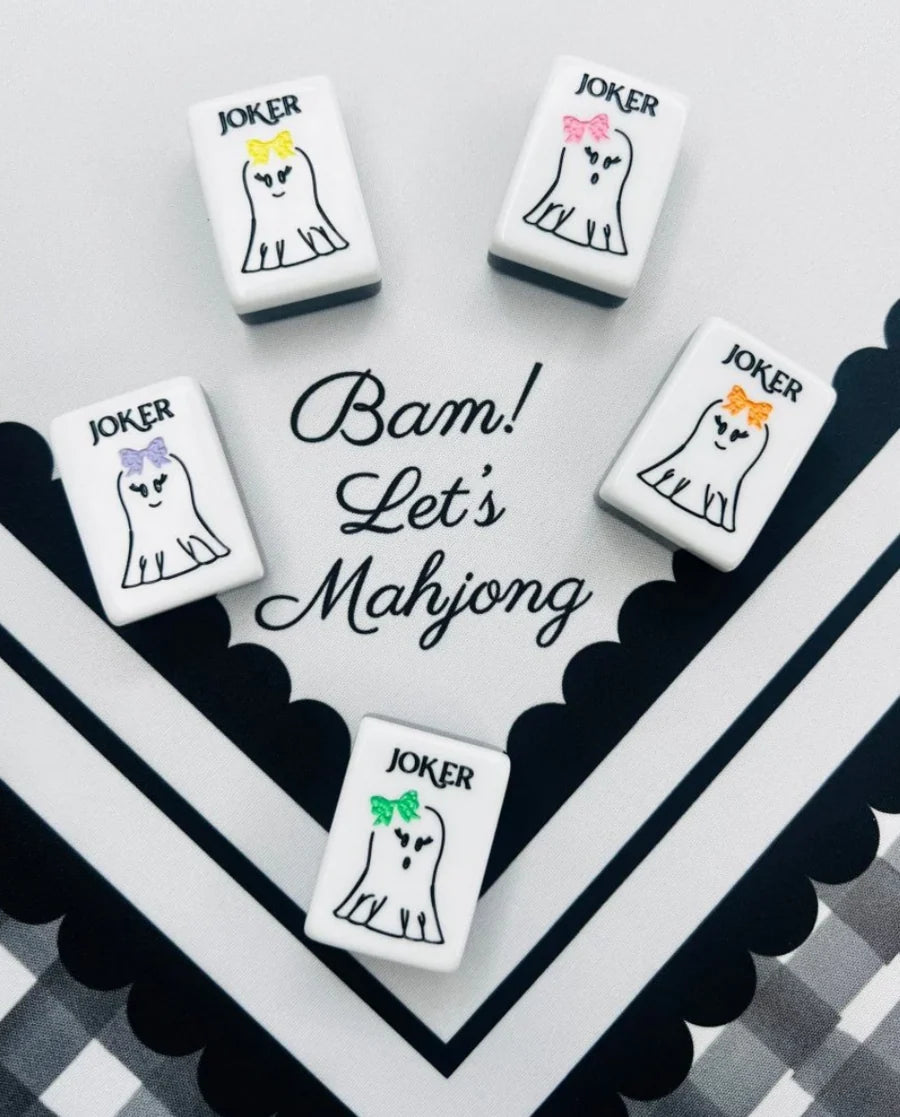 Hocus Pocus - Halloween Mahjong Tiles with Mat & Shufflers Bam! Let's Mahjong