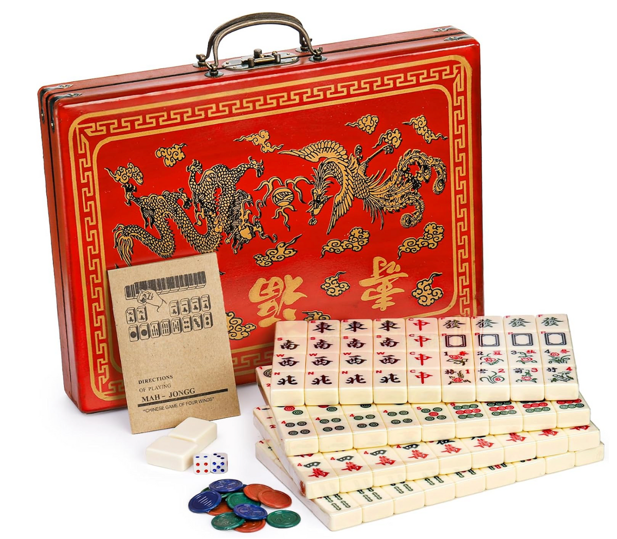 Chinese Mahjong Tile Set + Case