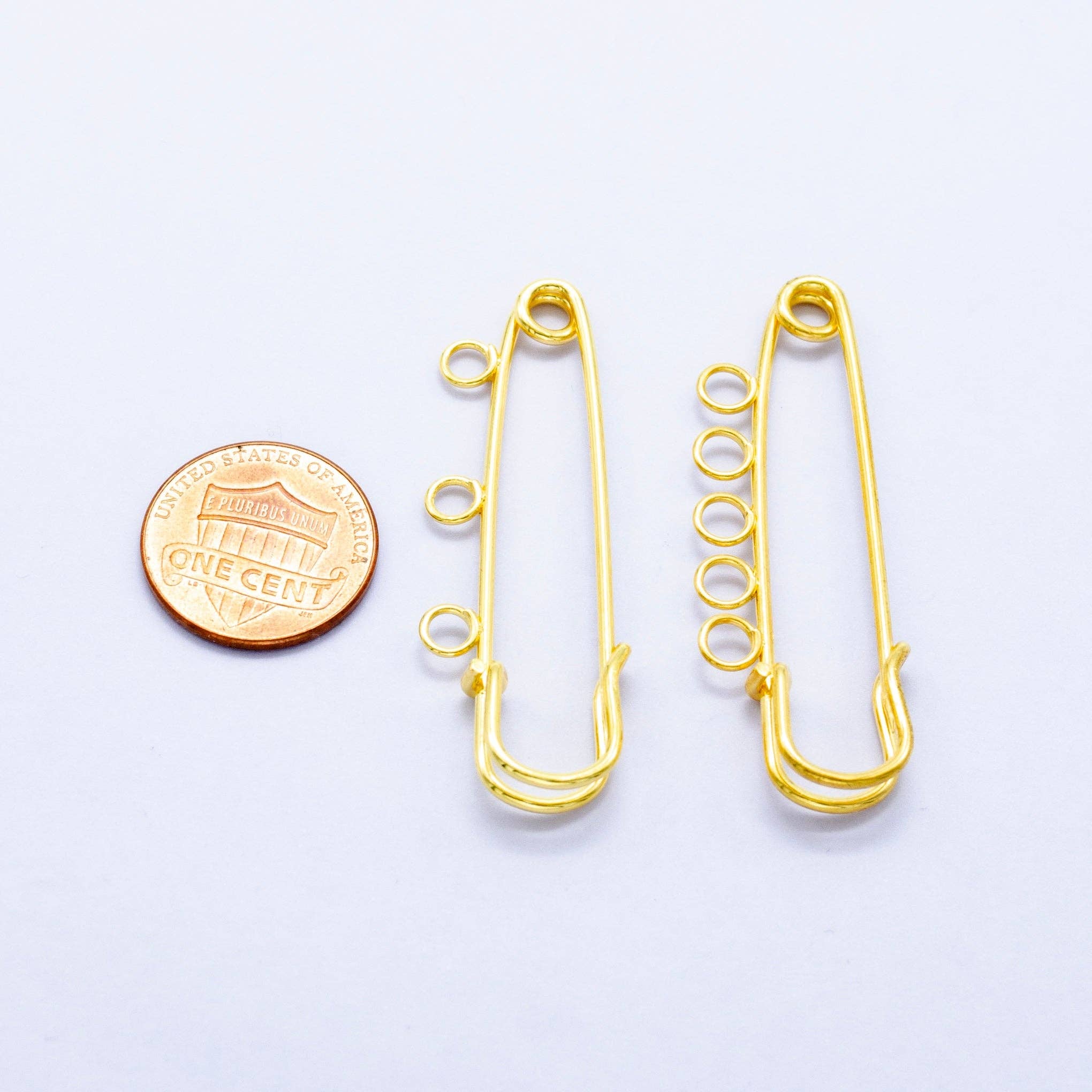 24K Gold Filled Safety Pin Shoe Bag Charm Keychain Finding | Z1074 Z1075: Three