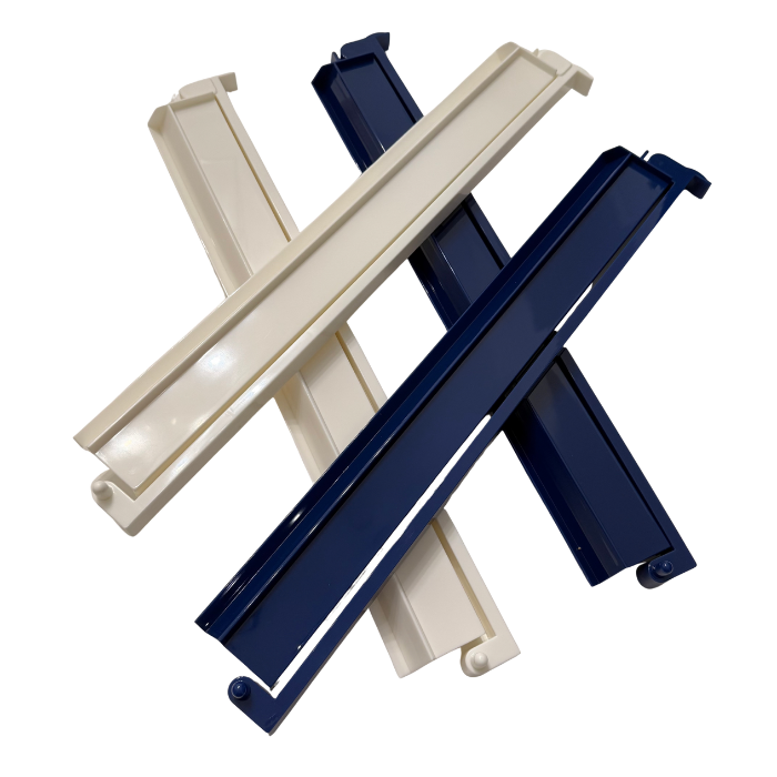 Mahjong Rack and Pusher Set of 4 - Solid Colors Red Blue White: Red