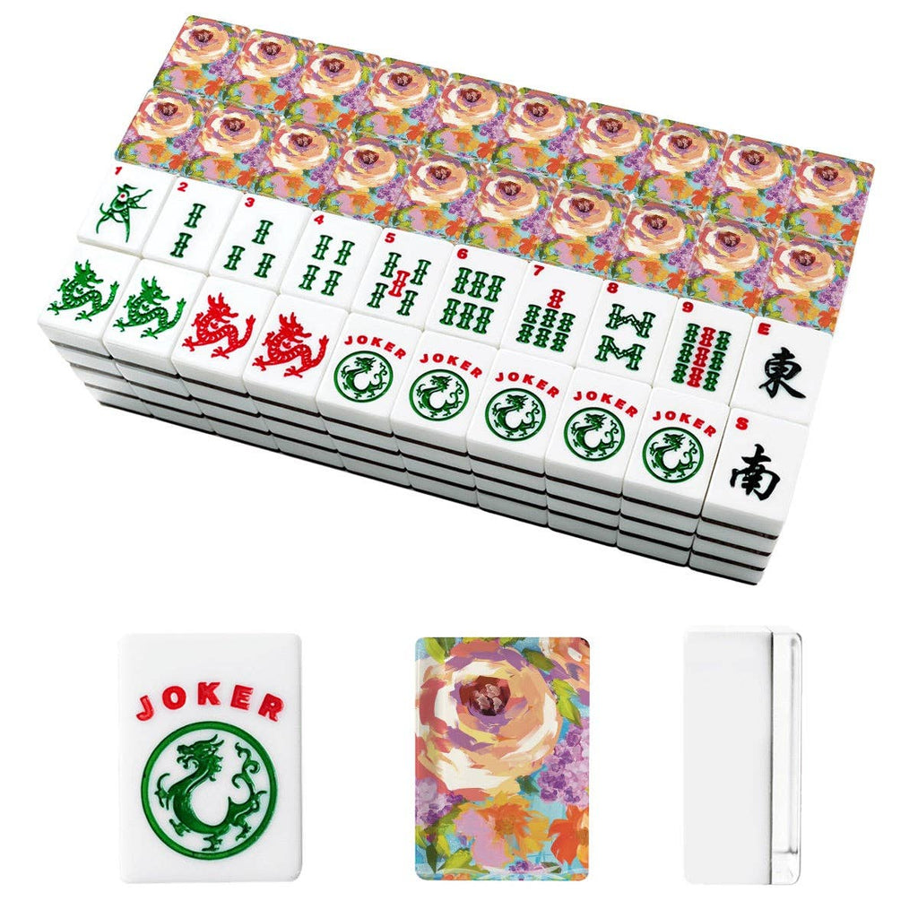 Painted Florals American Mahjong Tiles: Bag Set