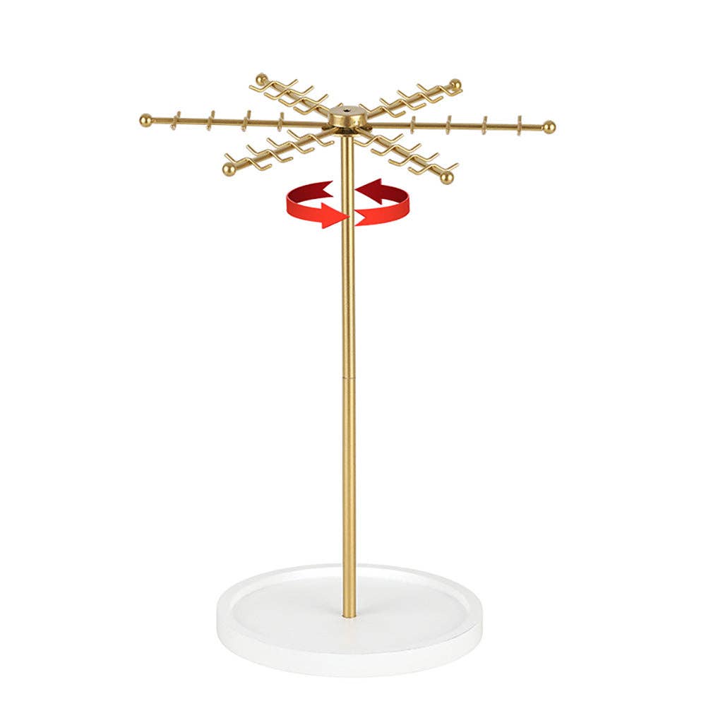 Rotating Jewelry Organizer Stand – 48-Hook Necklace & Bracelet Holder