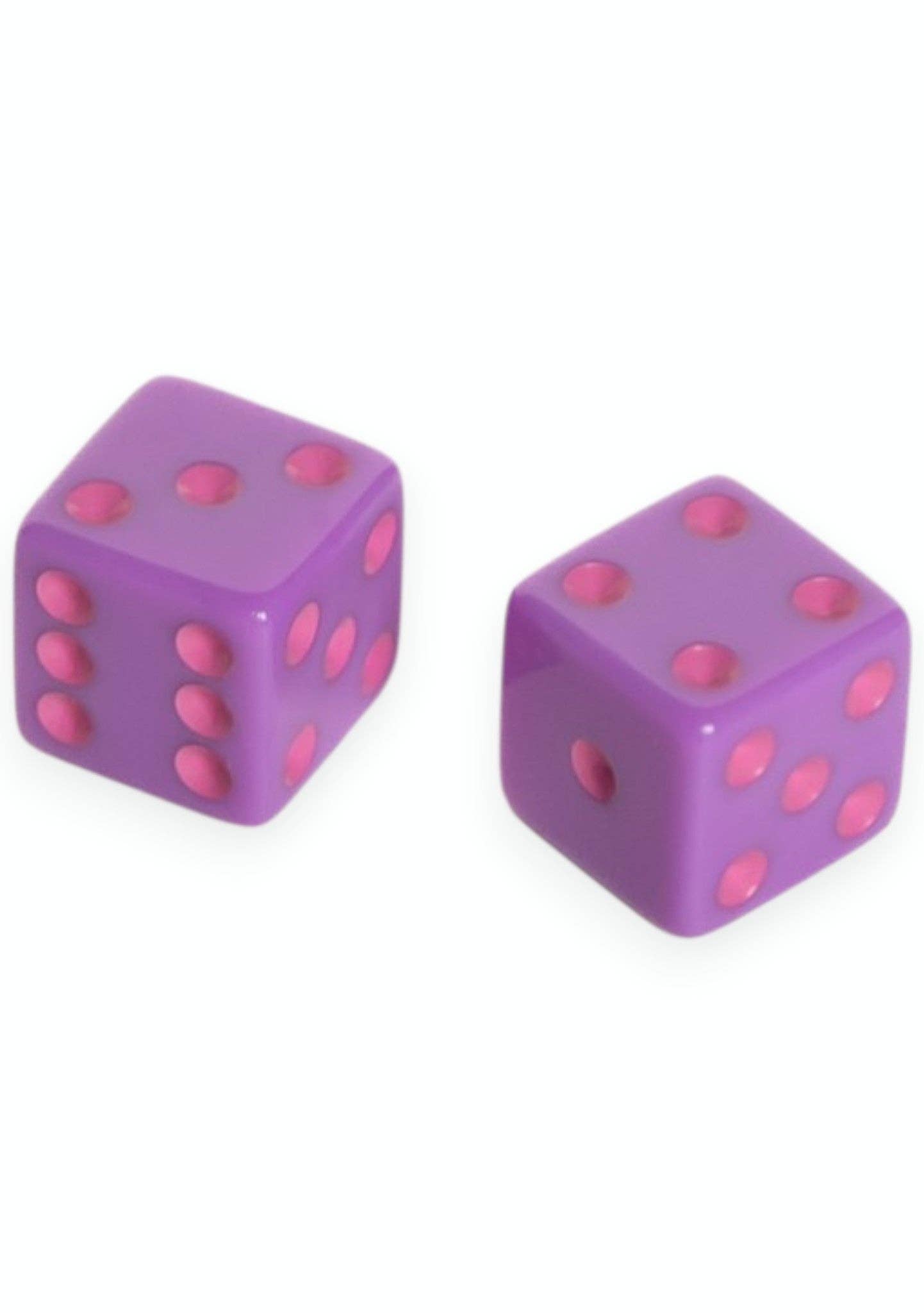 Dice (set of 2): Light Pink with Dark Green