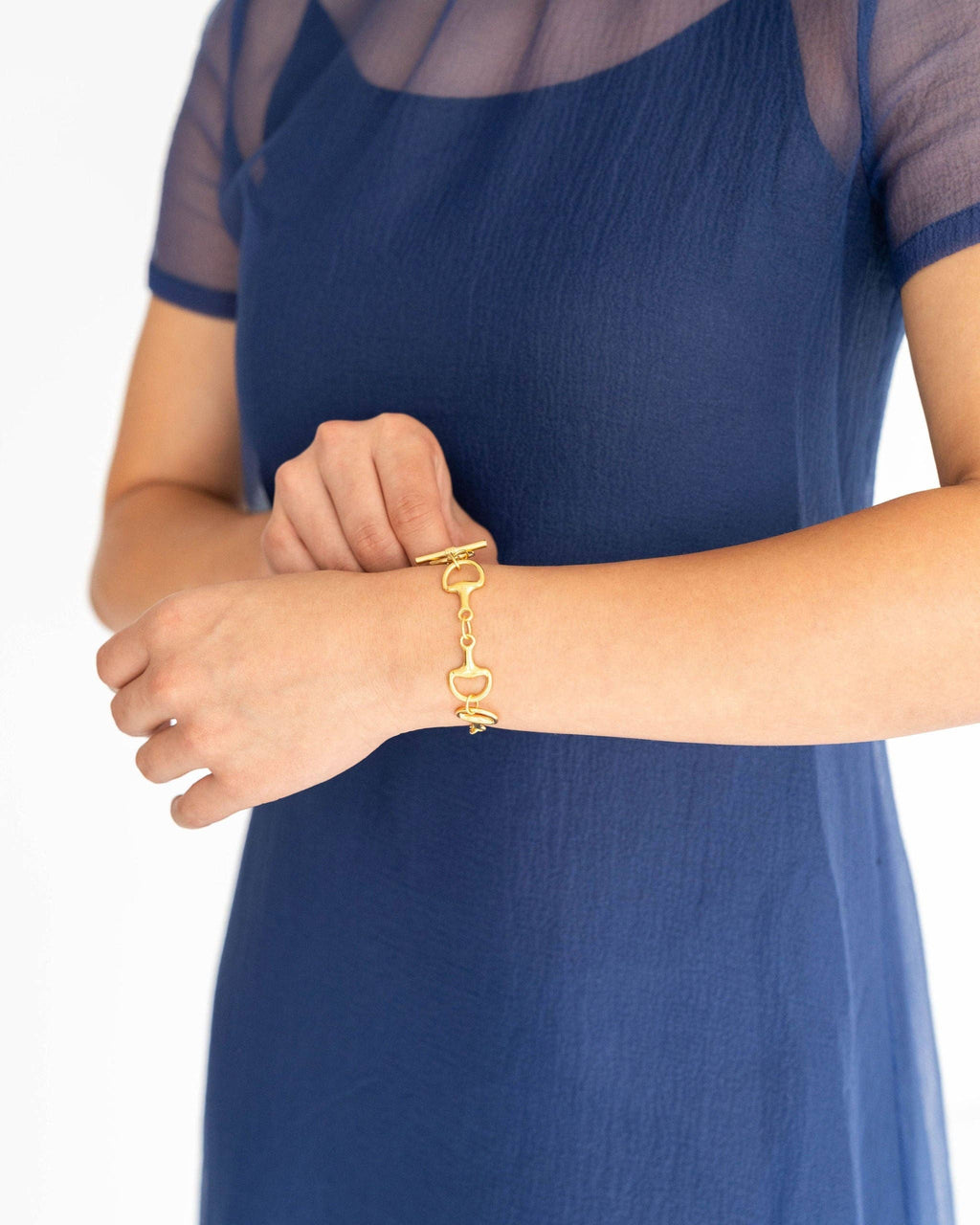 Horse Bit Toggle Bracelet: Gold