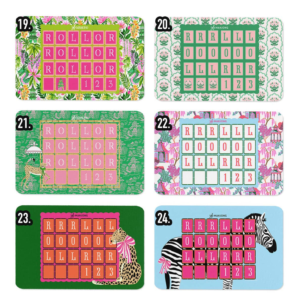 Mahjong Solo Practice Mats, Neoprene, Mix-n-Match Designs: Design #23