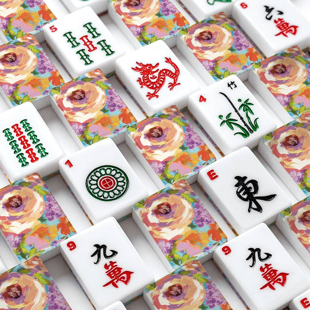Painted Florals American Mahjong Tiles: Bag Set