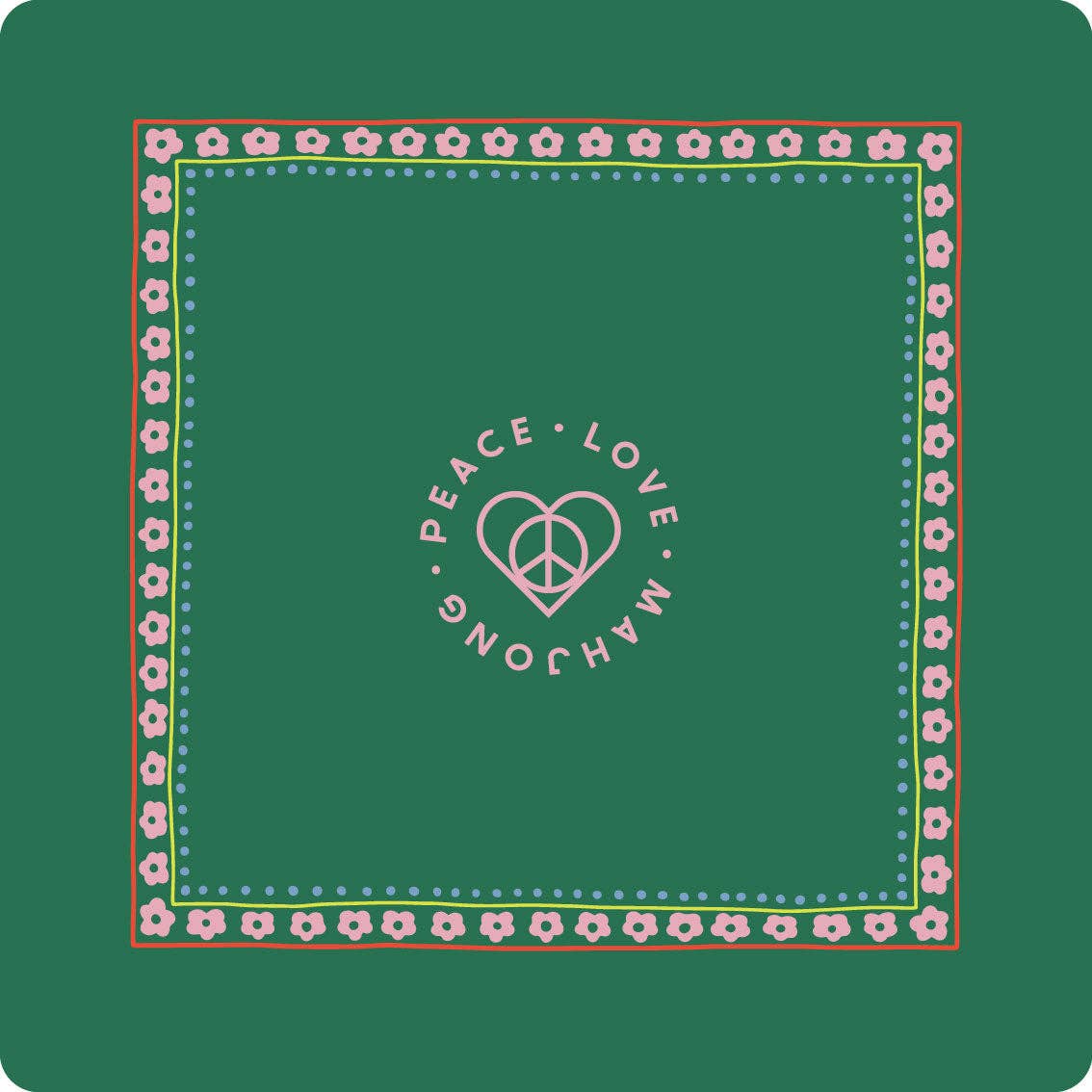 Mats: Light Pink with Chartreuse & French Blue