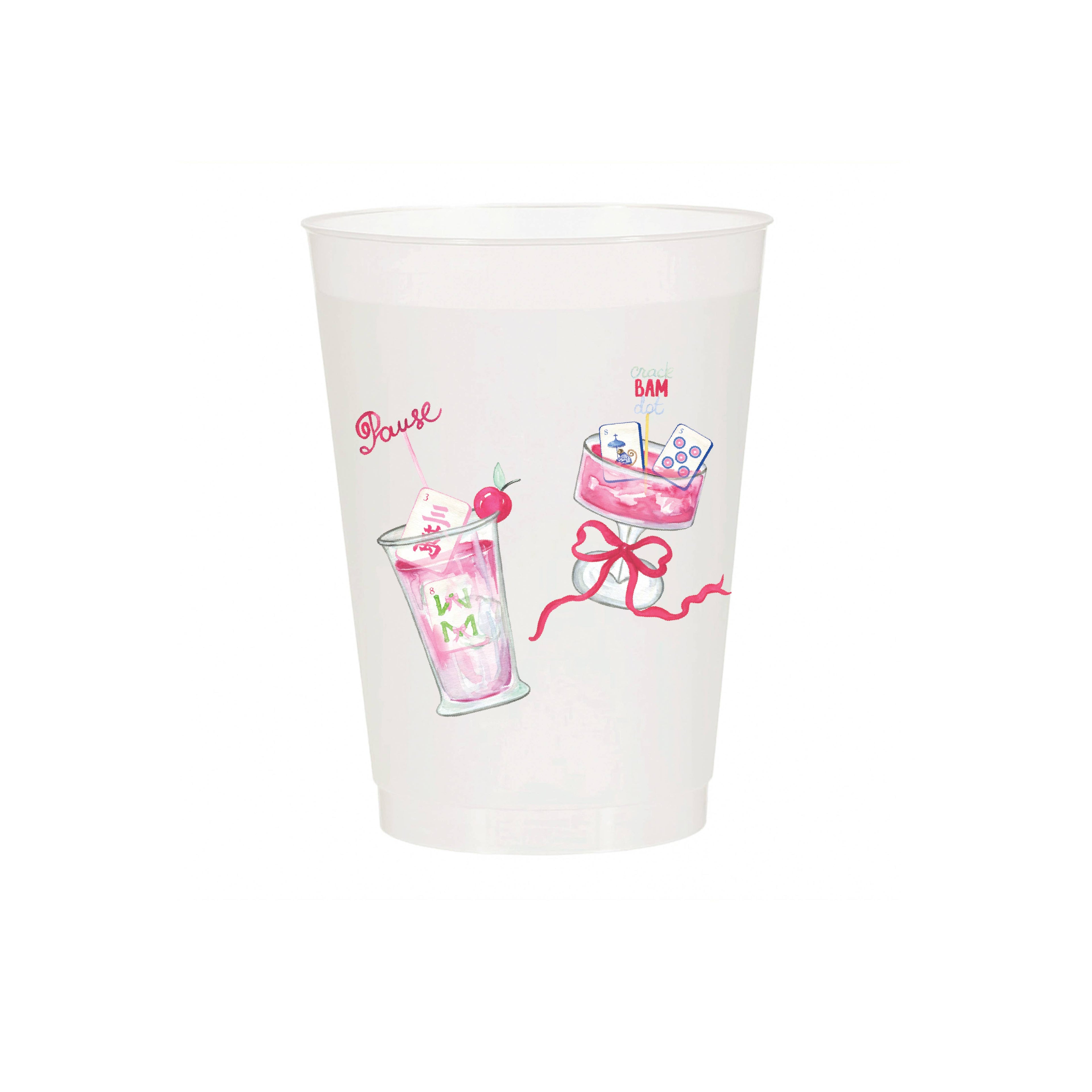 Mahjong Cocktail Frosted Cups 