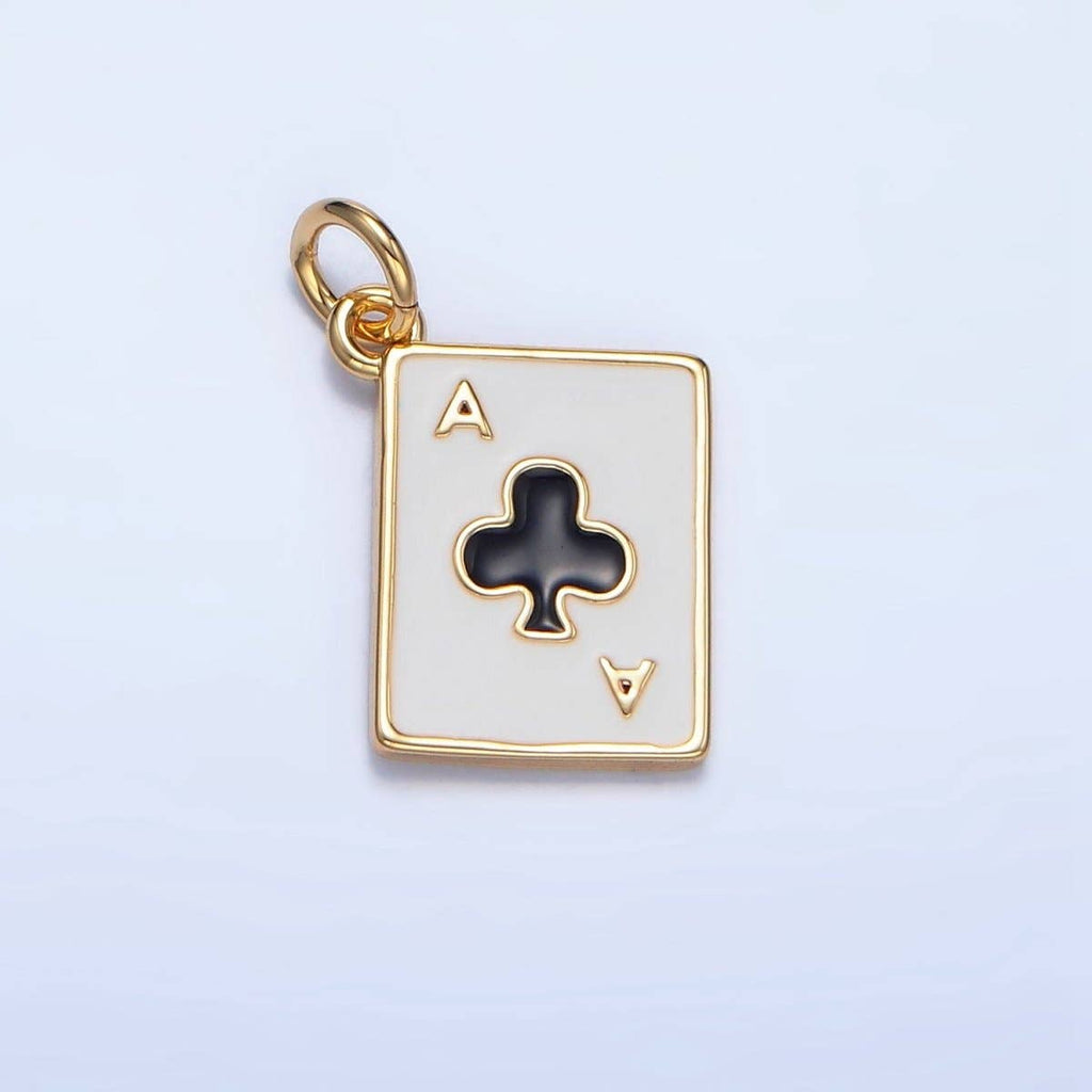 24K Gold Filled Ace Playing Cards Enamel Mini Charm | X879 - X882: Heart