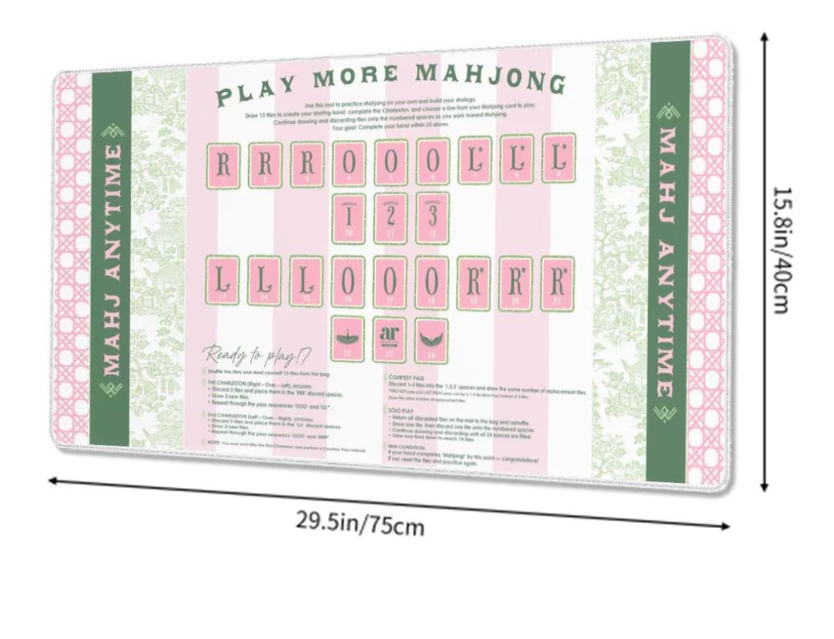 Mahjong Practice Mat | Strategy, Charleston, Training,: Pink Stripe