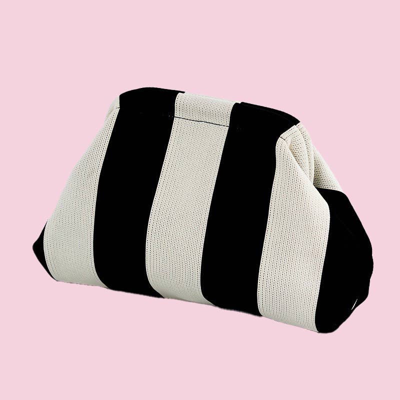 Wave Knit Clutch Tile Bag - Striped