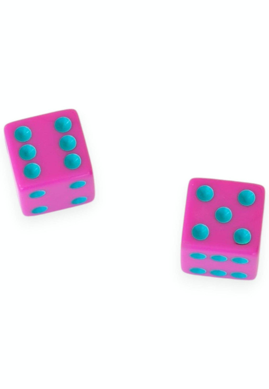 Dice (set of 2): Light Pink with Dark Green