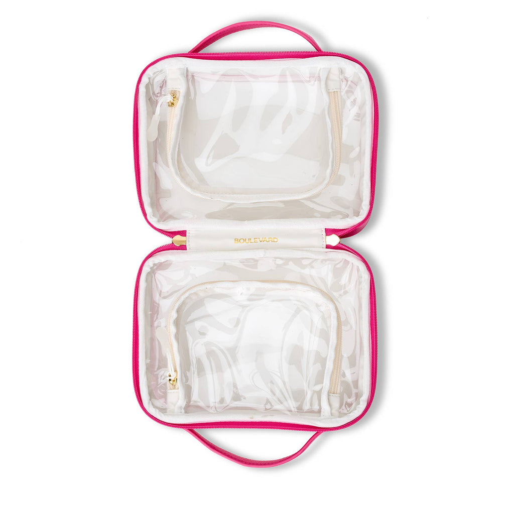 "Mojo" Clear Train Case (Personalizable) : Latte