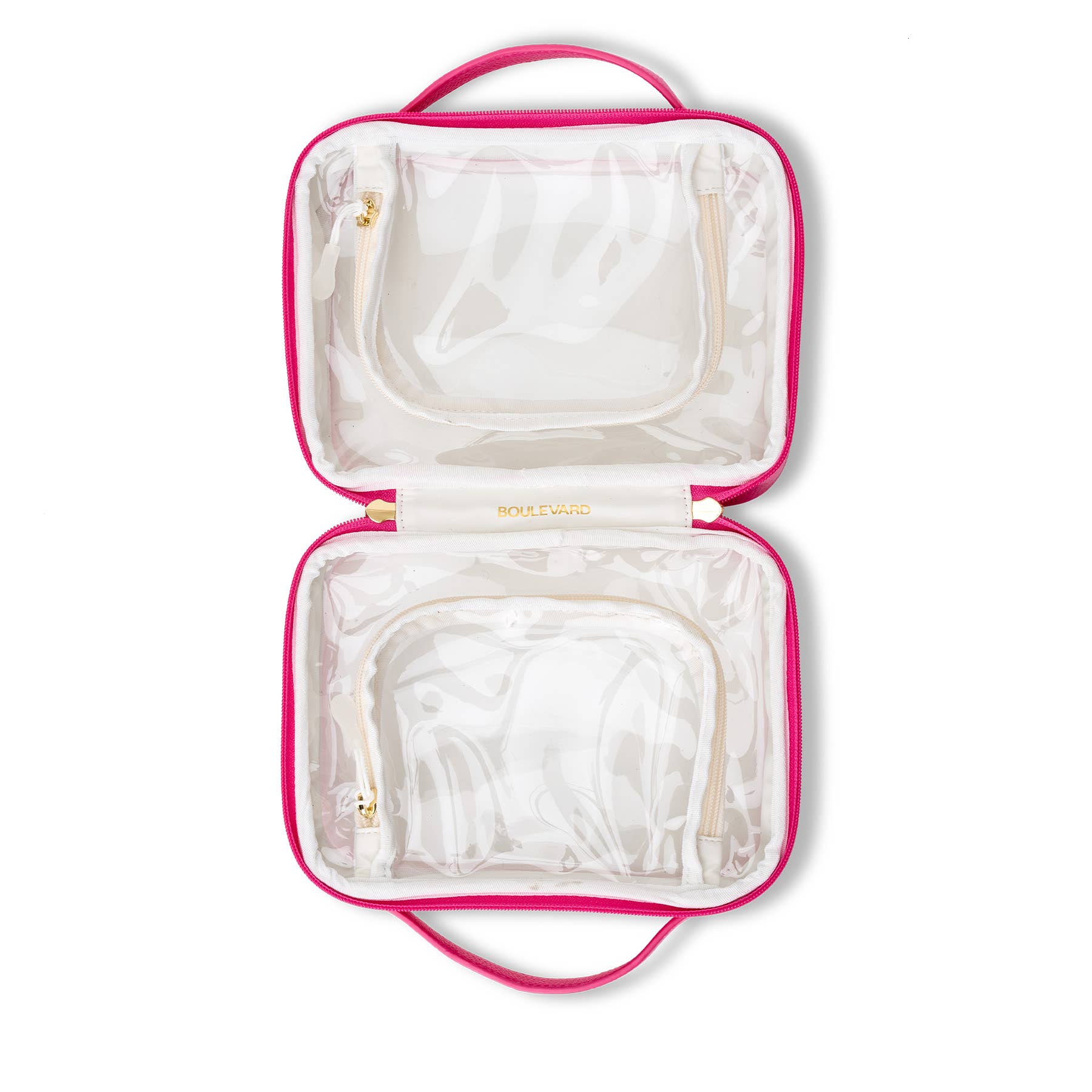 "Mojo" Clear Train Case (Personalizable) : Latte