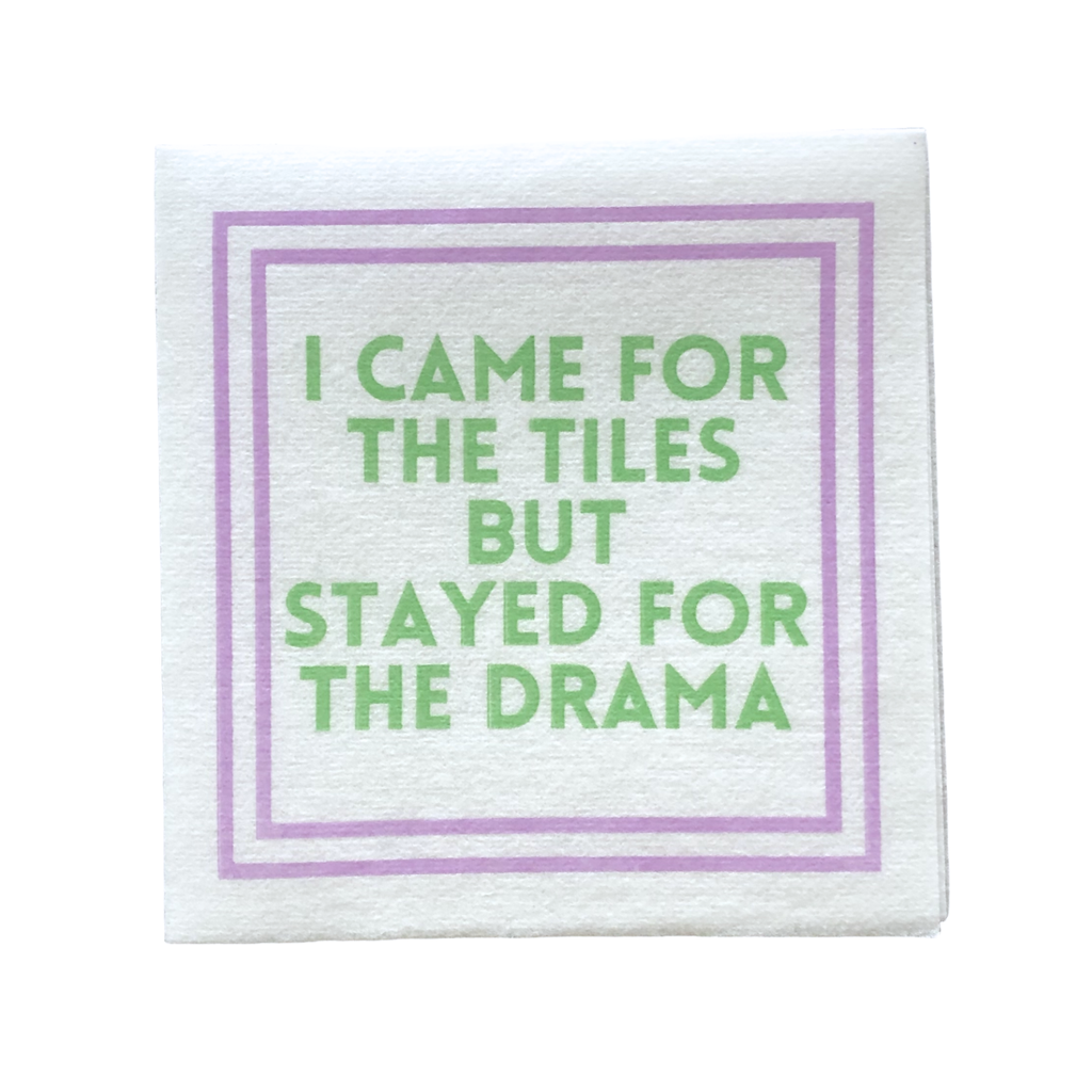 MAHJONG NAPKINS | 5'' x 5'' Luxury, Linen-Feel, Eco-Friendly: 09- Friends Don't Miss Mahjong