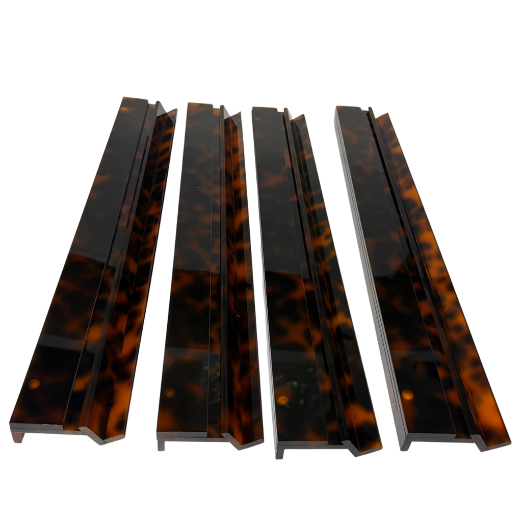 Luxury Handmade Tortoise Shell Acrylic Mahjong Racks and Pushers Set of 4: Tortoise Shell