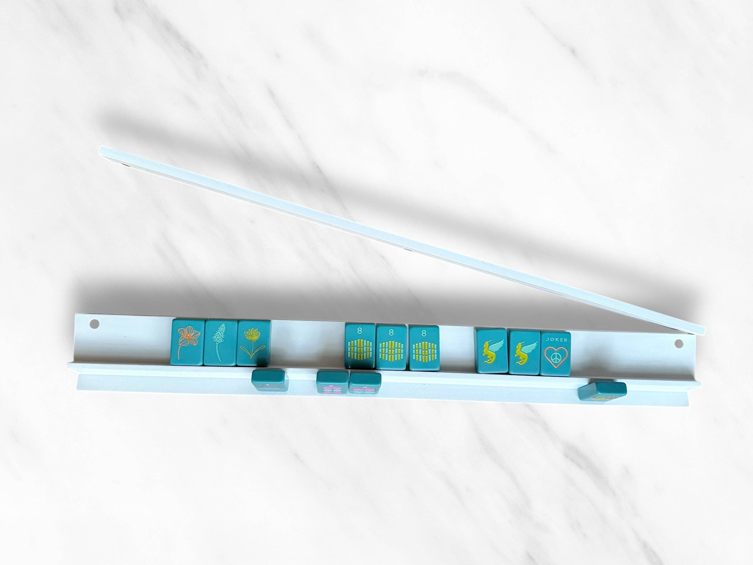 Mahjong Racks & Pushers (Set of 4): French Blue