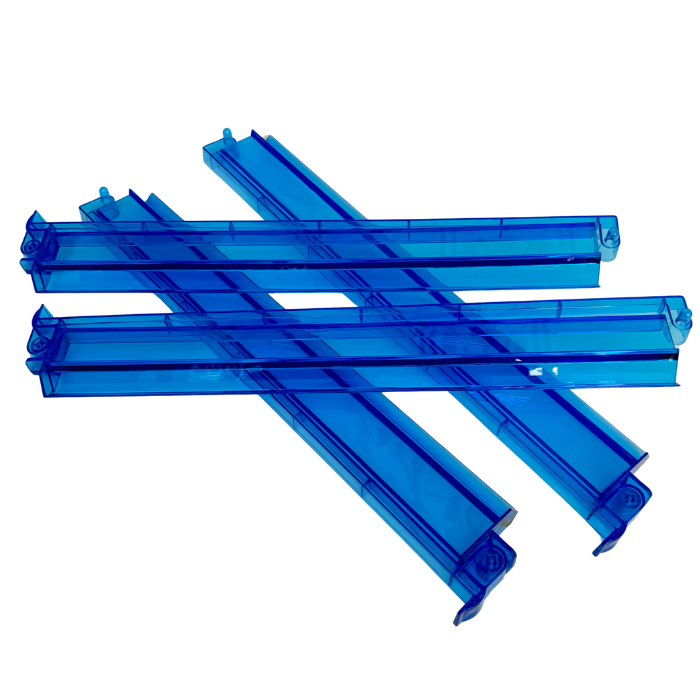 Mahjong Rack and Pusher Set of 4 - Multi Colors Blue Purple Red Green Clear: Clear
