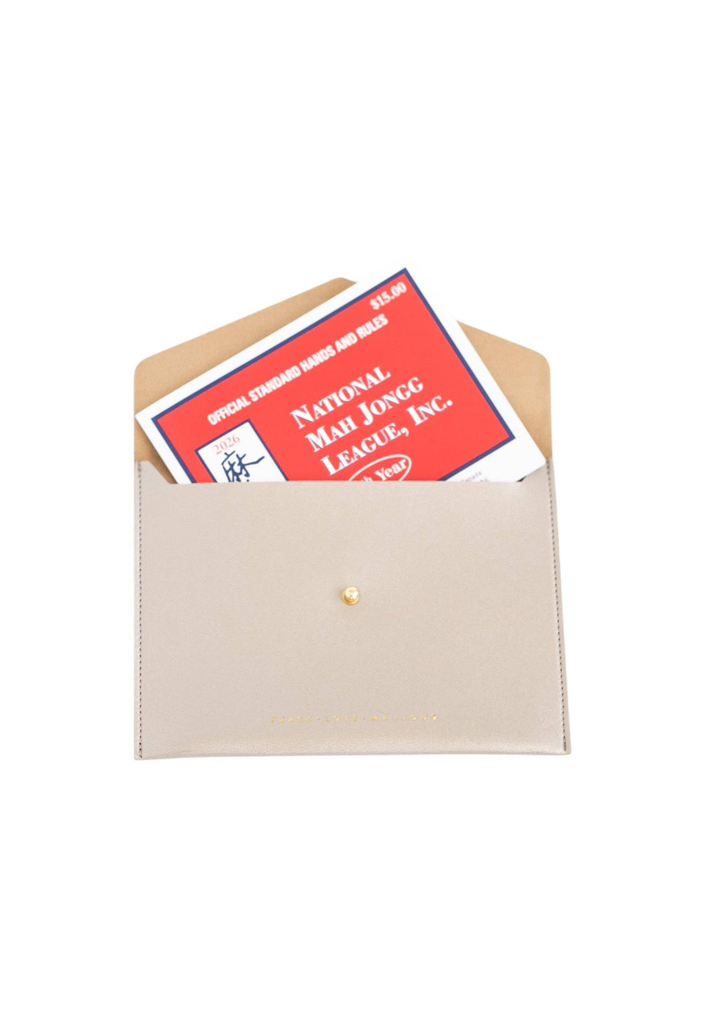Peace Love Mahjong Card Clutch: Dusty Rose