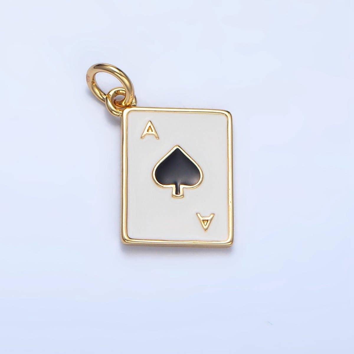 24K Gold Filled Ace Playing Cards Enamel Mini Charm | X879 - X882: Heart