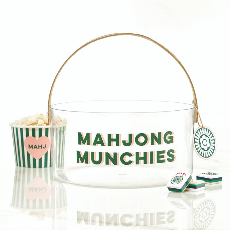 Acrylic Party Bucket - Mahjong Munchies: 8.25" Dia x 4" H