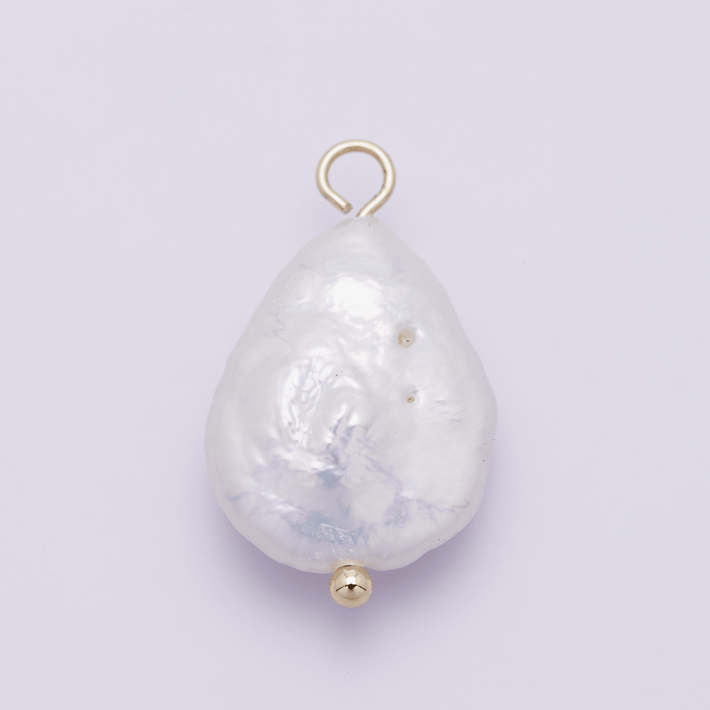 18K Gold Filled 16mm Freshwater Pearl Teardrop Handmade Charm | P01955