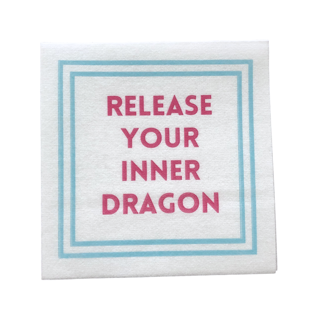 MAHJONG NAPKINS | 5'' x 5'' Luxury, Linen-Feel, Eco-Friendly: 04- Drama or Dragons