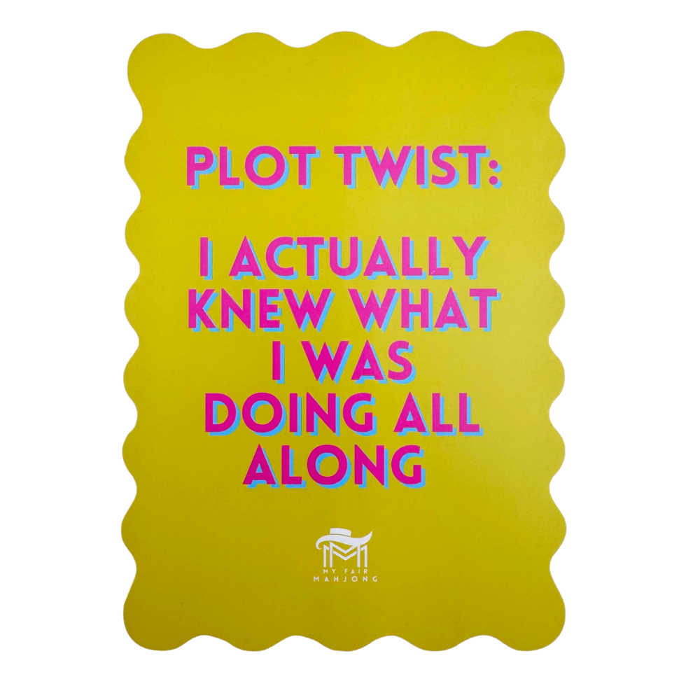 My Fair Mahjong “I Like Big Tiles” Pink Scalloped Shuffle Cards