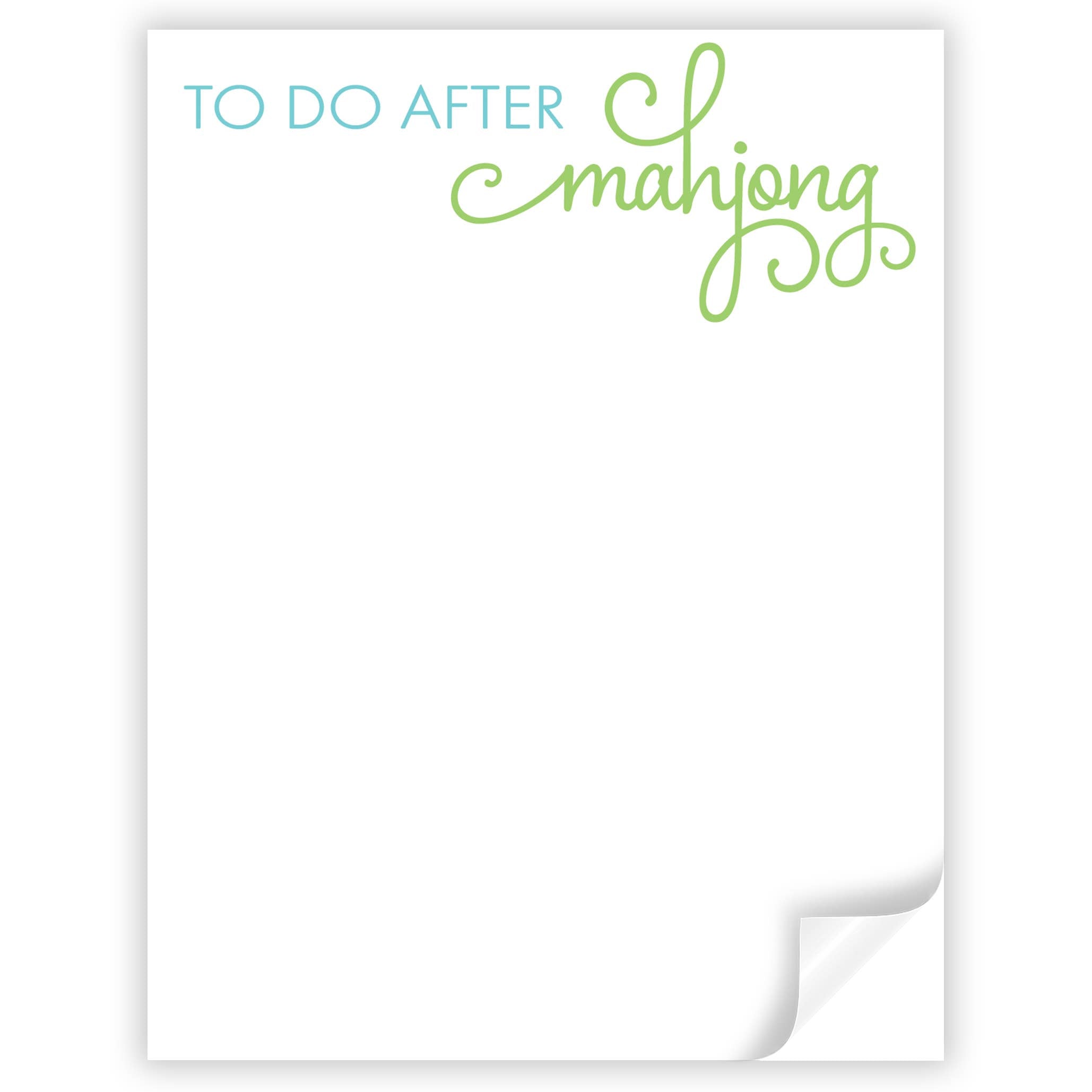 To Do After Mahjong Notepad: Pink & Lime