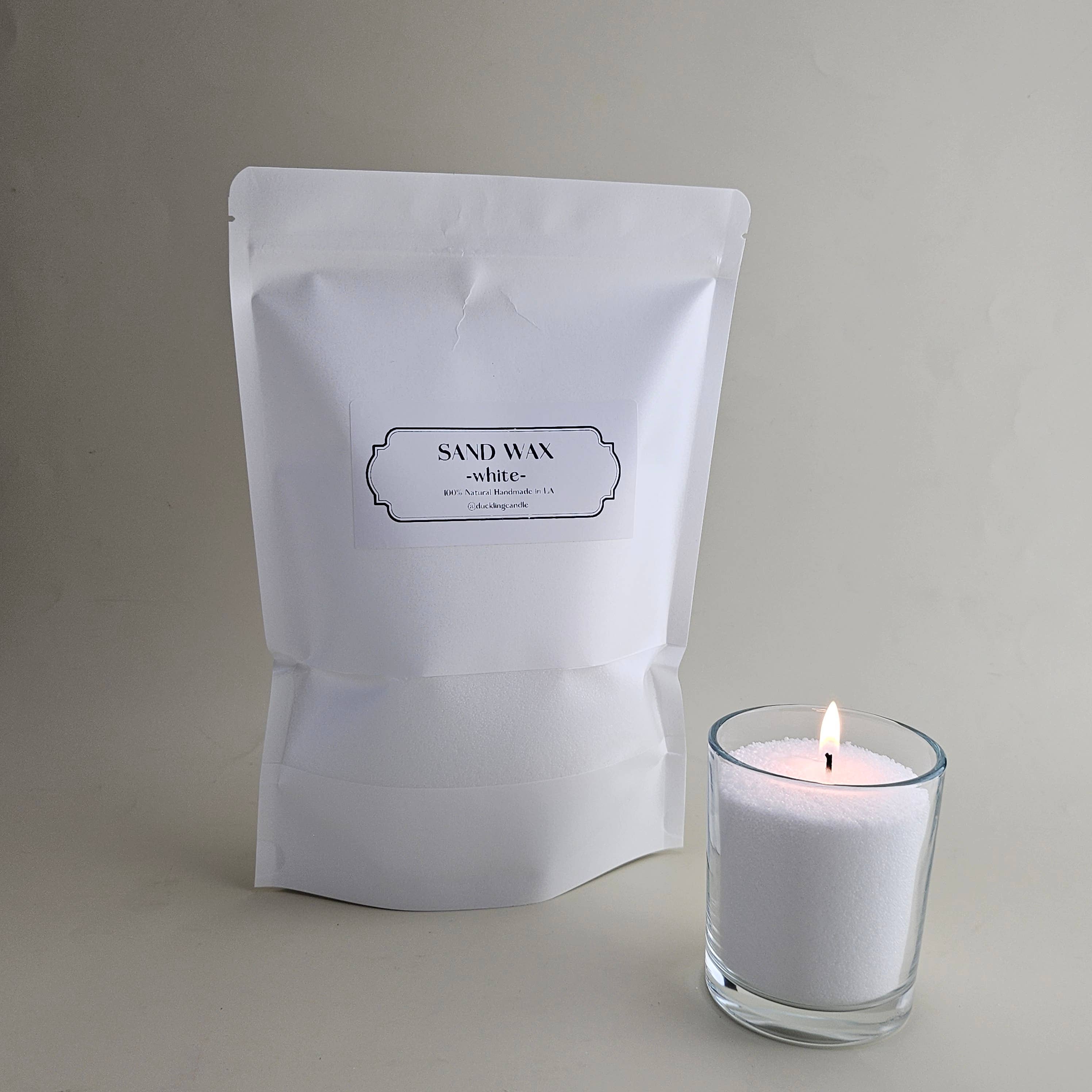 Sand Wax DIY Candle | 100% Natural Pearled candle kit: Sea Mist / White