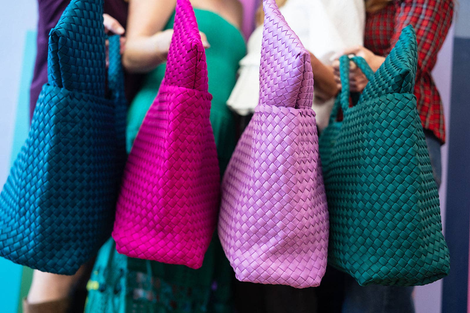 Mahjong Bag - Woven Carryall with Matching Tile Pouch: Navy
