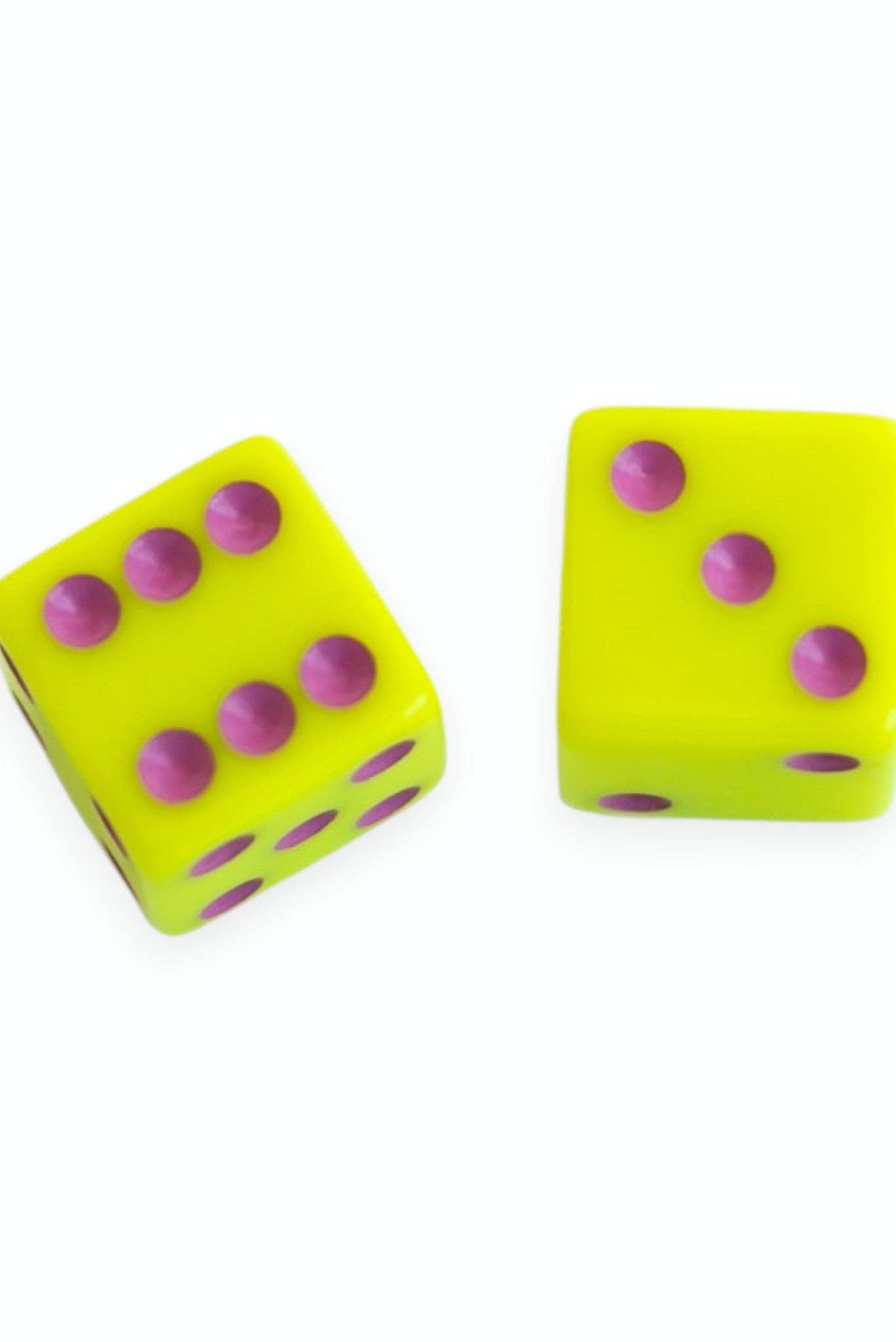 Dice (set of 2): Light Pink with Dark Green