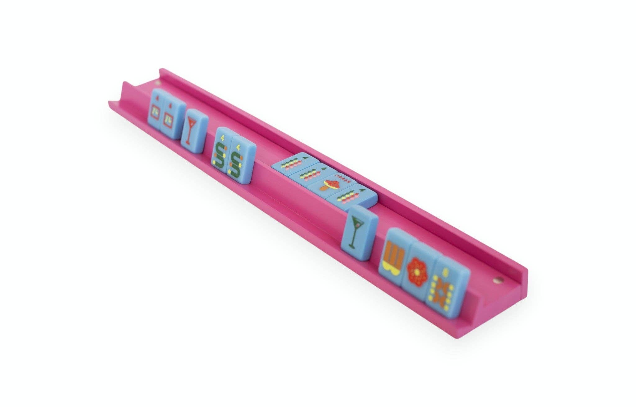 Mahjong Racks & Pushers (Set of 4): White