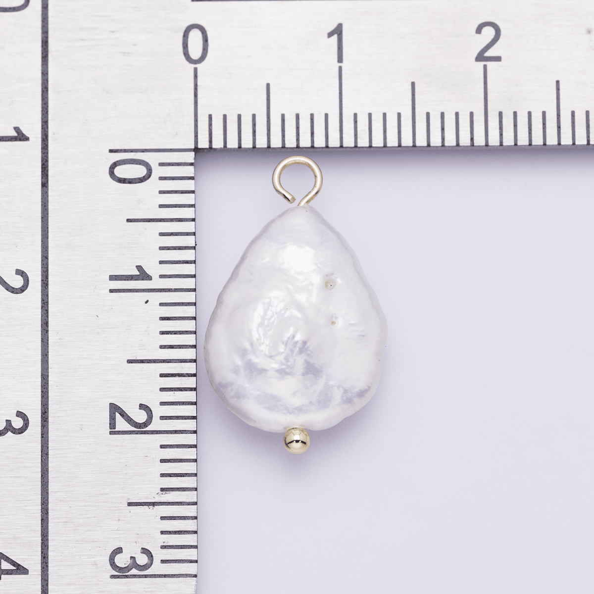 18K Gold Filled 16mm Freshwater Pearl Teardrop Handmade Charm | P01955