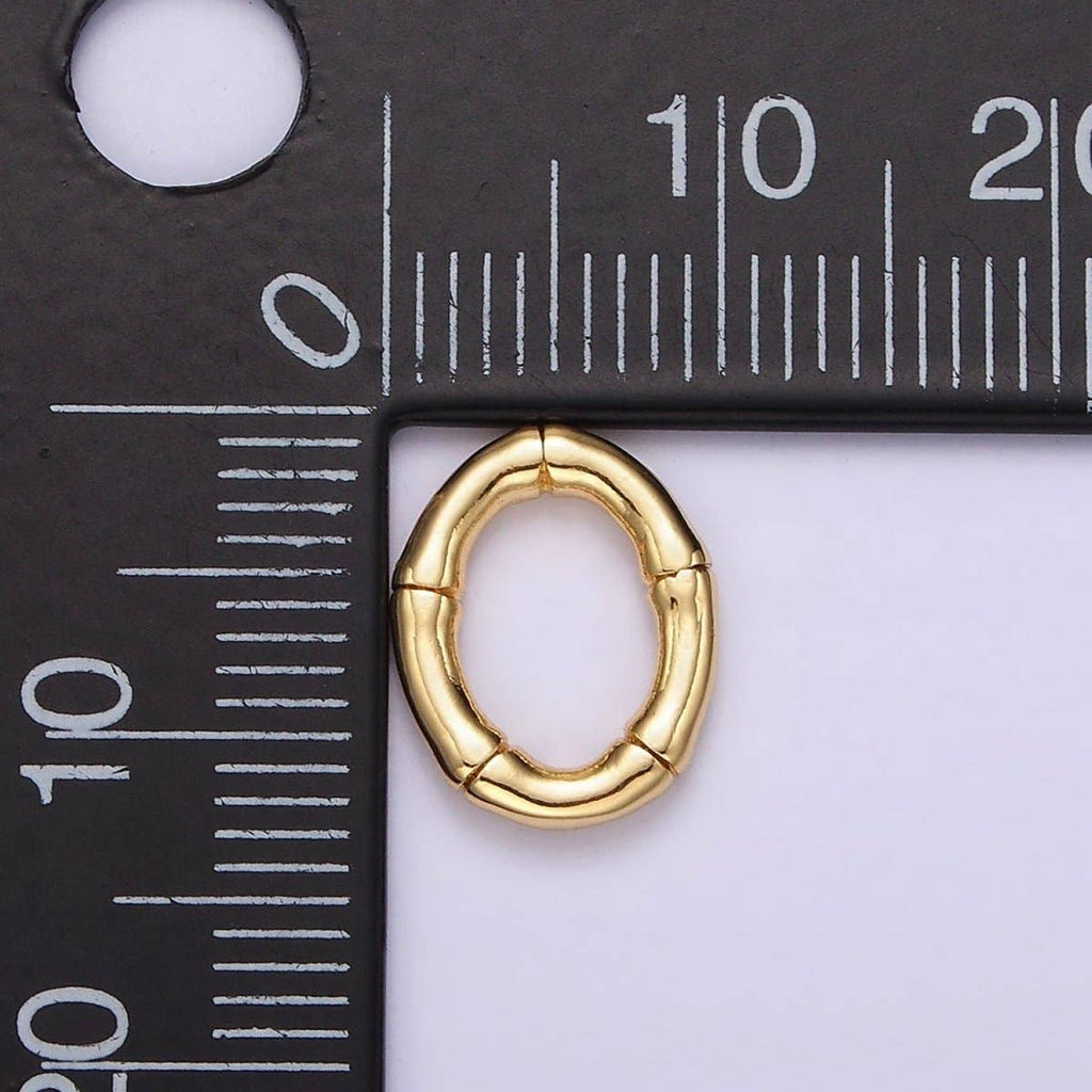 14K Gold Filled 12mm Bamboo Oval Link Minimalist Findings Supply | Z576