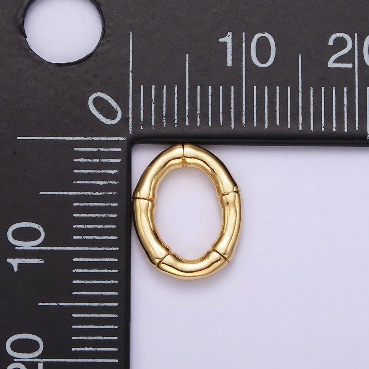 14K Gold Filled 12mm Bamboo Oval Link Minimalist Findings Supply | Z576