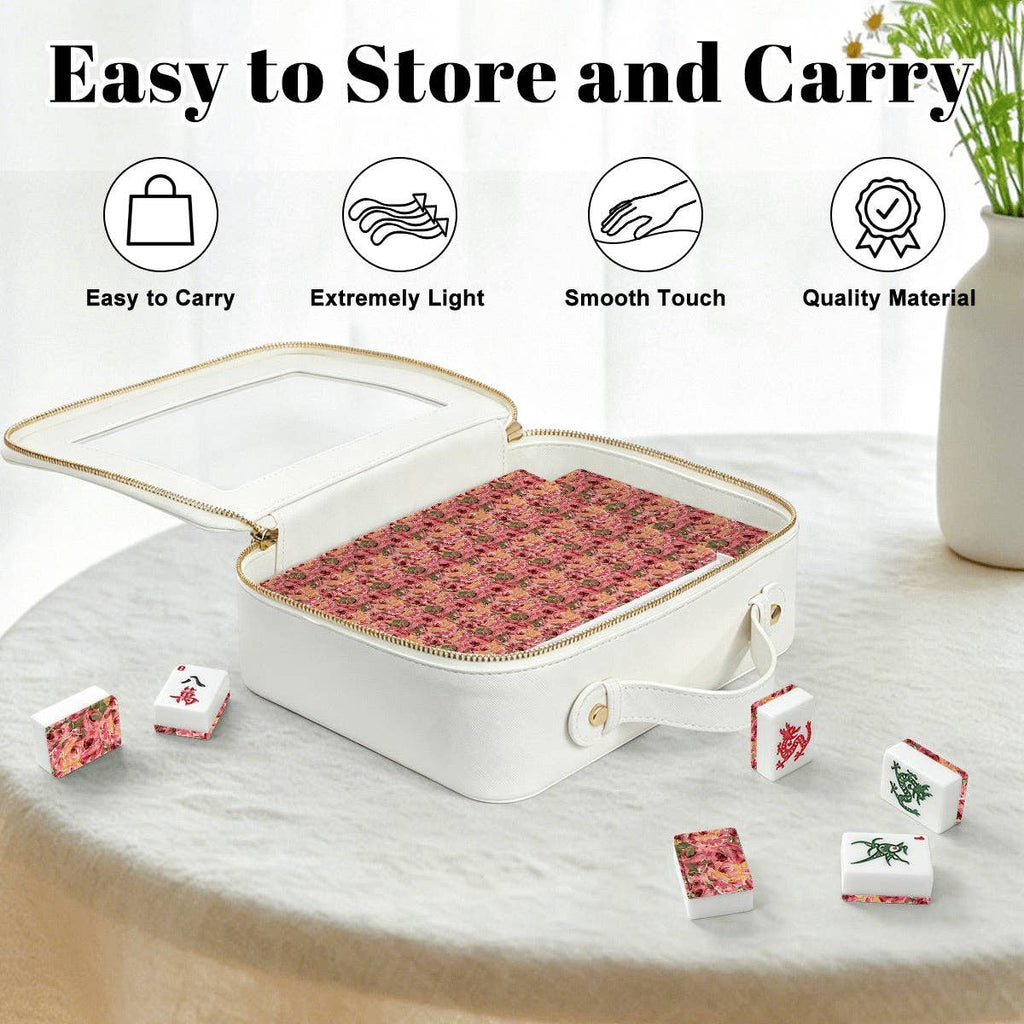 Hand painted Roses American Mahjong Tiles: Bag Set