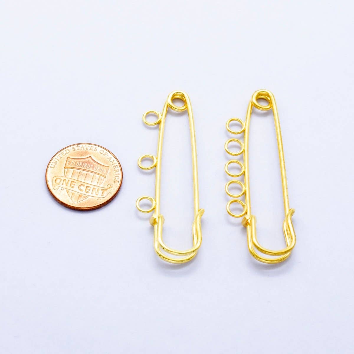 24K Gold Filled Safety Pin Shoe Bag Charm Keychain Finding | Z1074 Z1075: Three