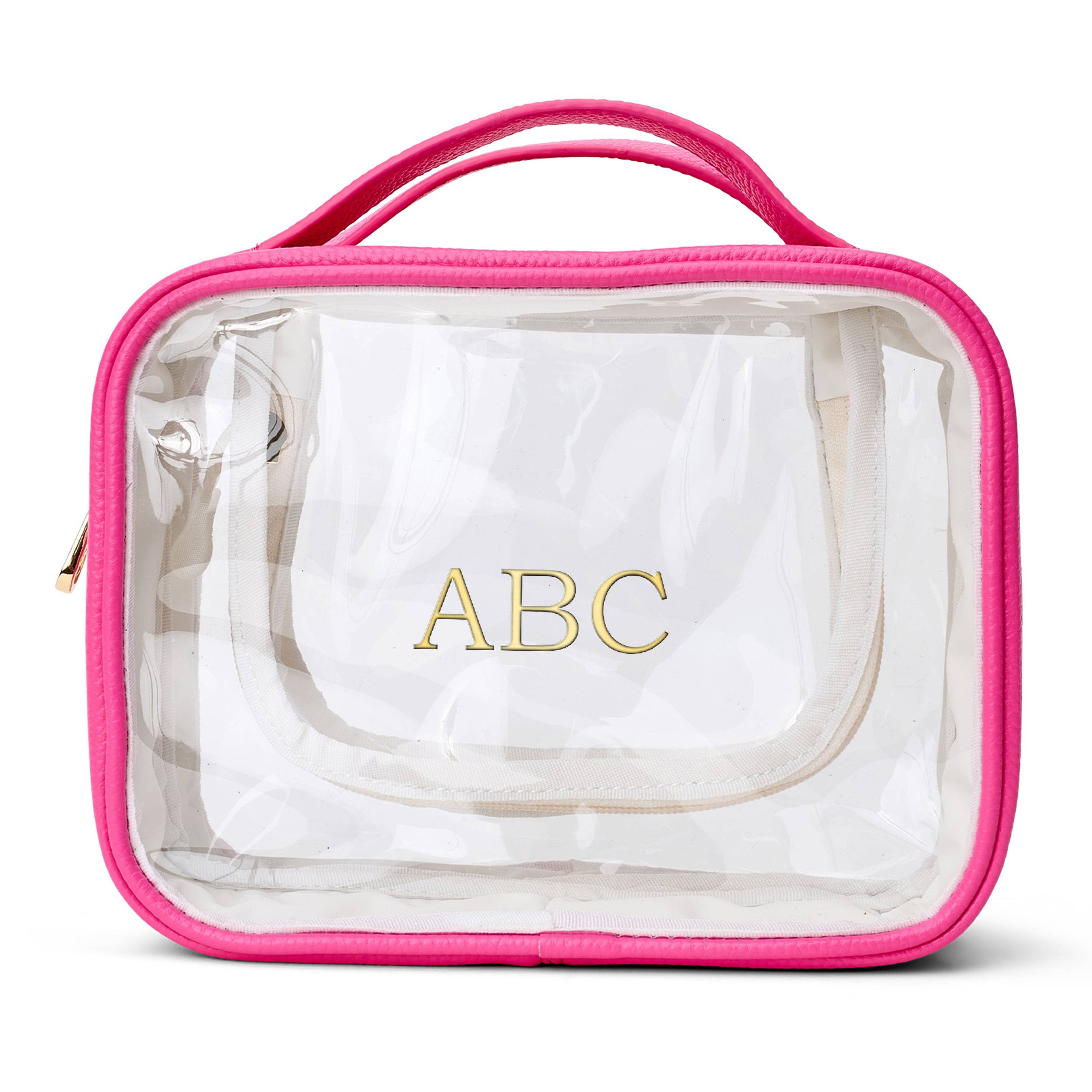"Mojo" Clear Train Case (Personalizable) : Periwinkle