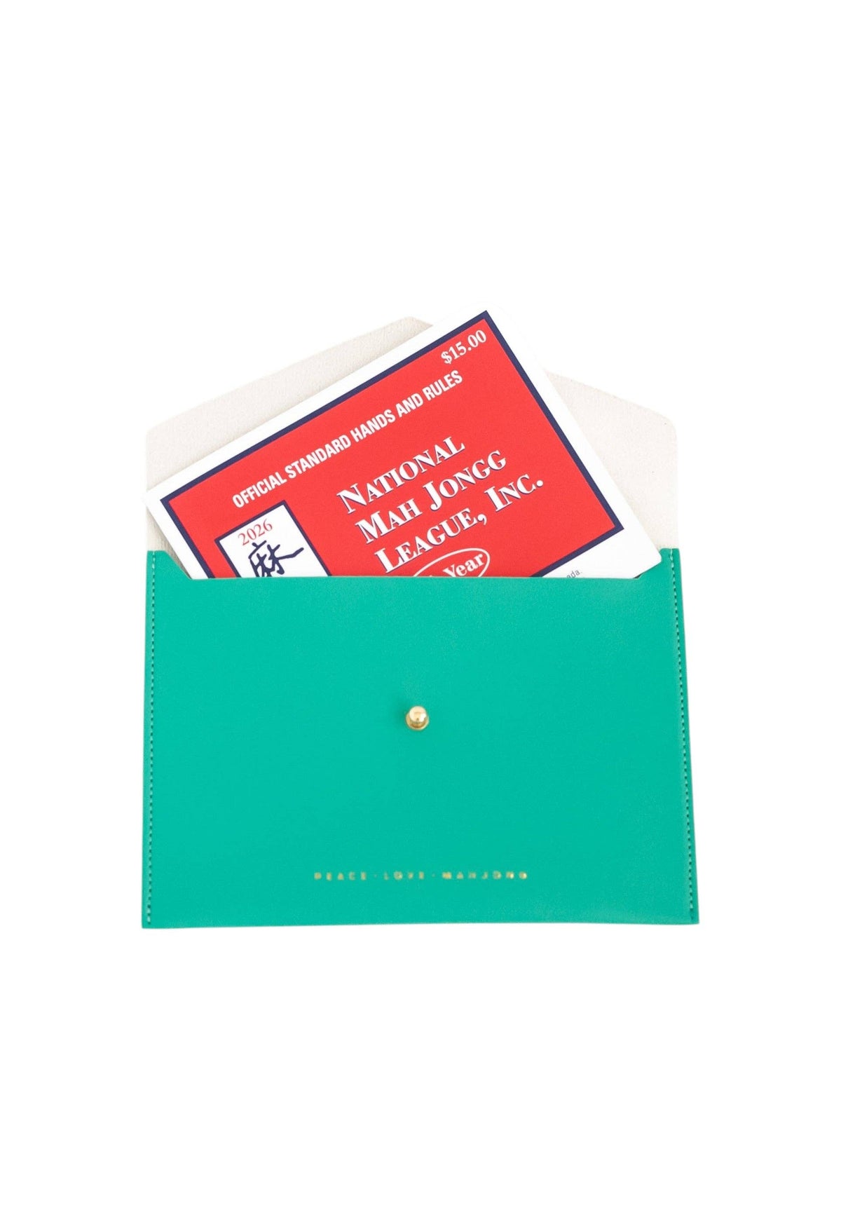 Peace Love Mahjong Card Clutch: Dusty Rose