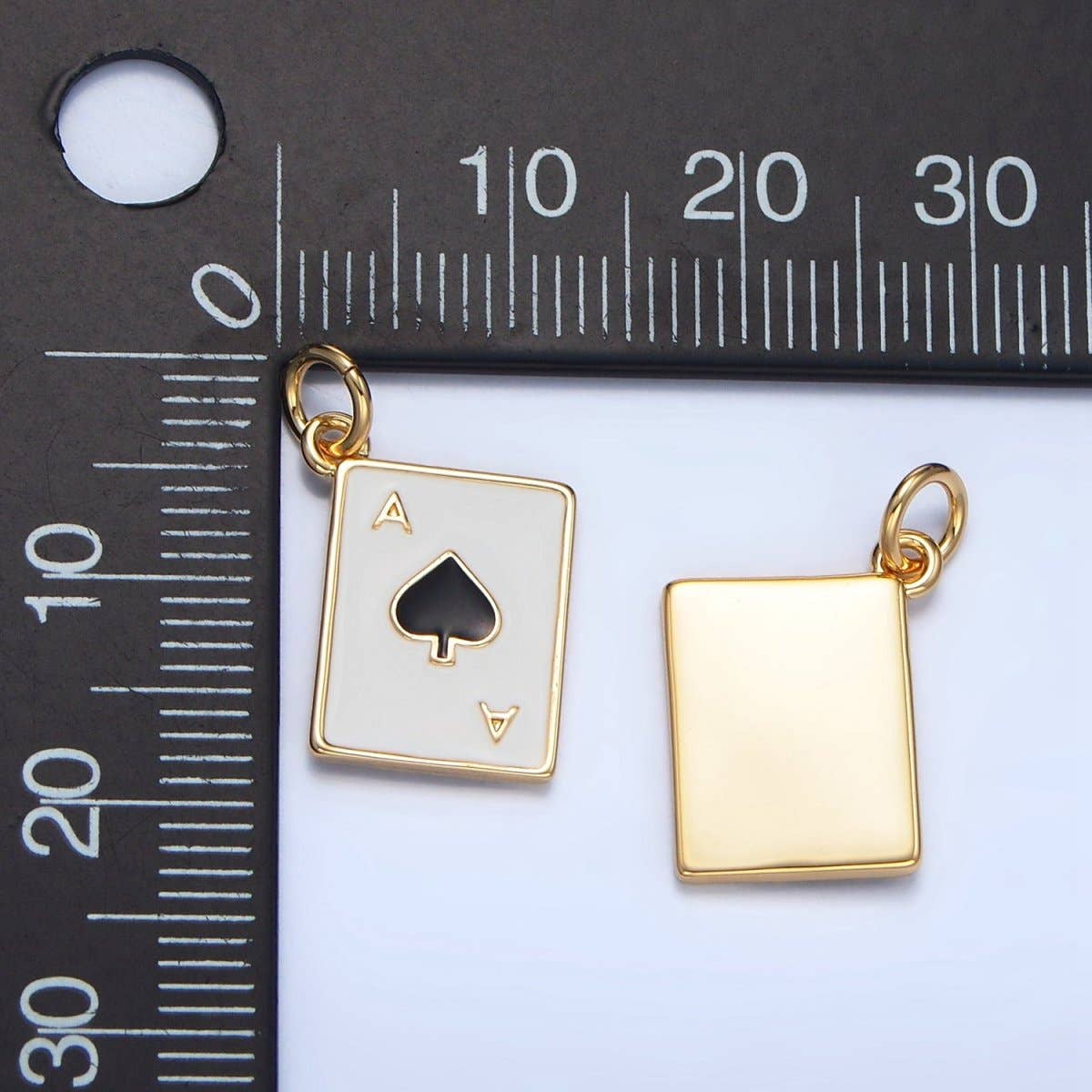 24K Gold Filled Ace Playing Cards Enamel Mini Charm | X879 - X882: Heart