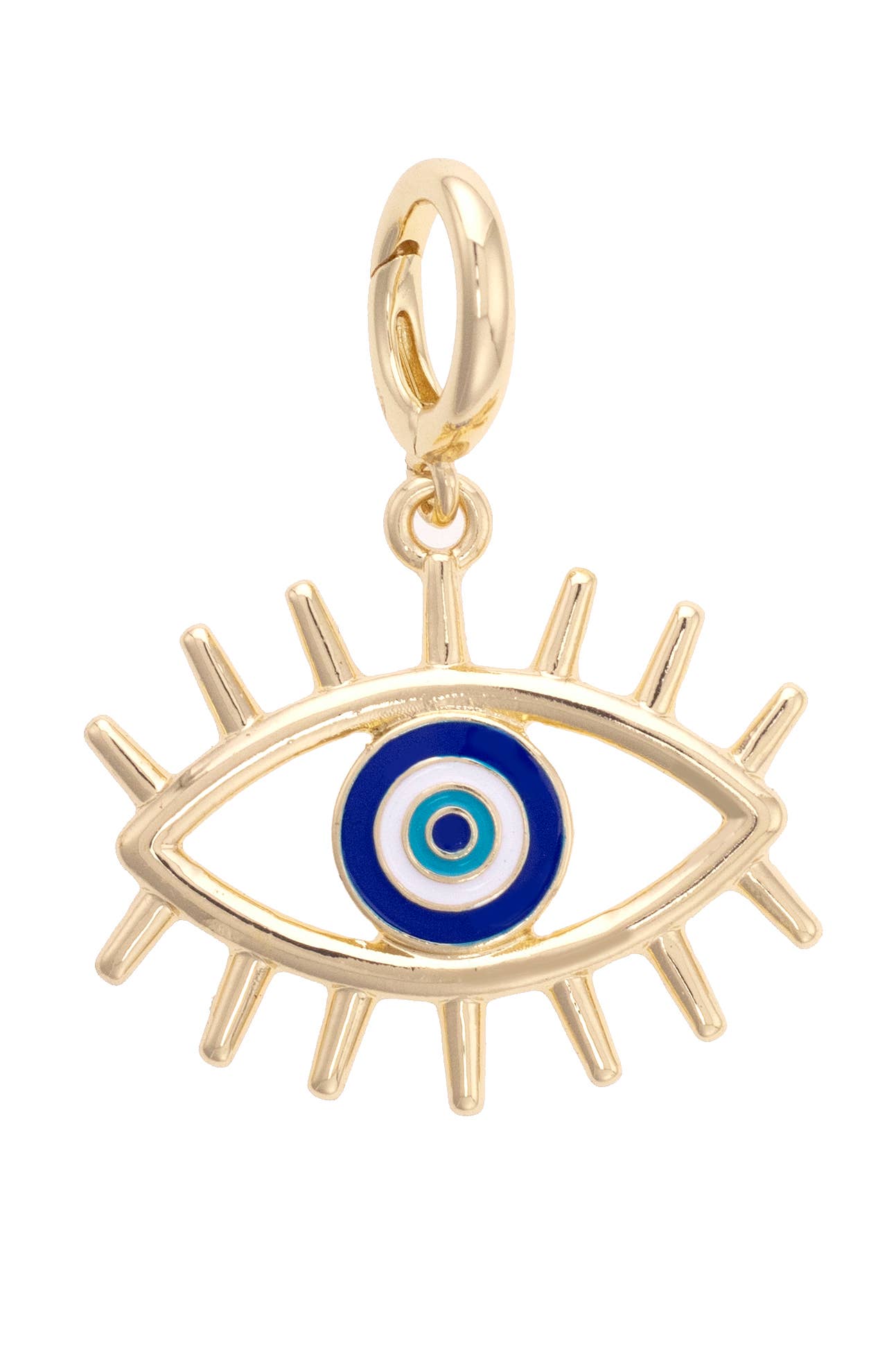 Evil Eye Pendant Charm in Shiny Gold