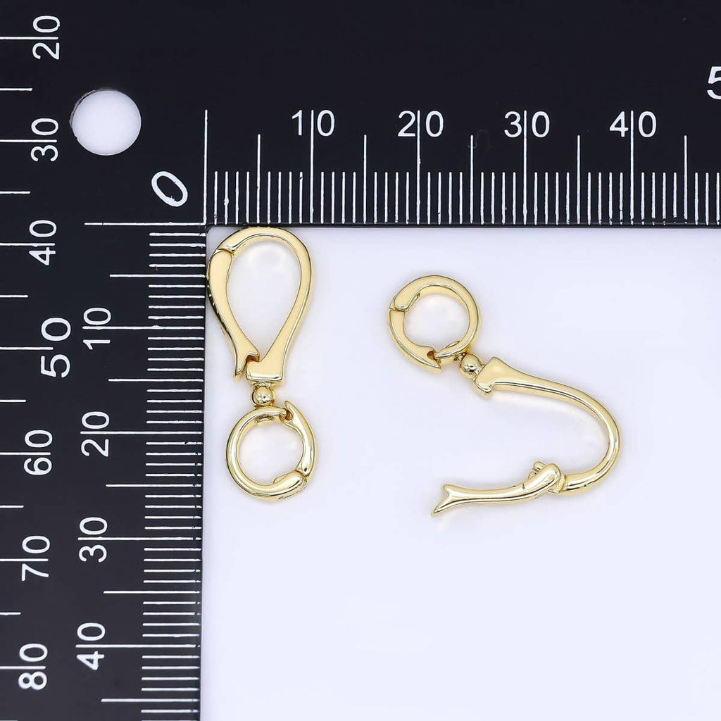 24K Gold Filled 26.5mm Pull Gate Oval Round Closure Finding | Z1155