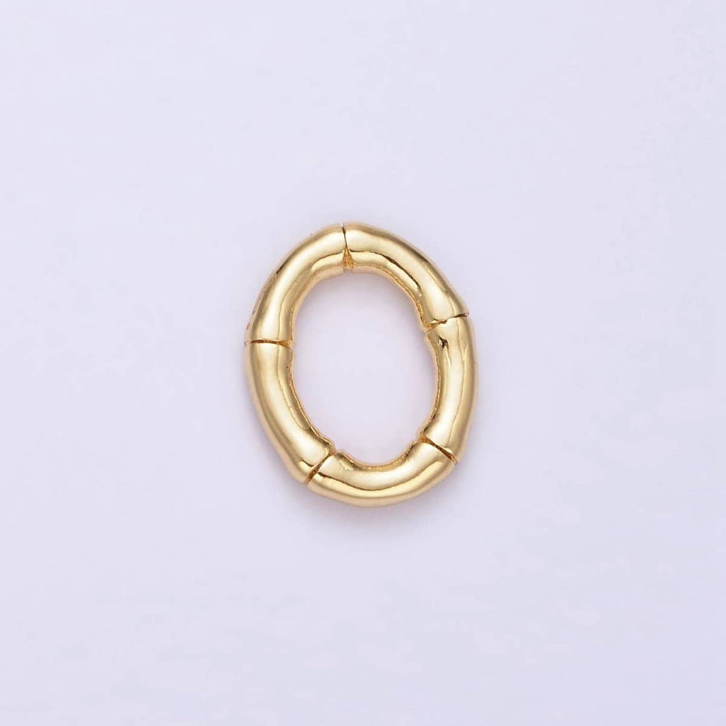 14K Gold Filled 12mm Bamboo Oval Link Minimalist Findings Supply | Z576